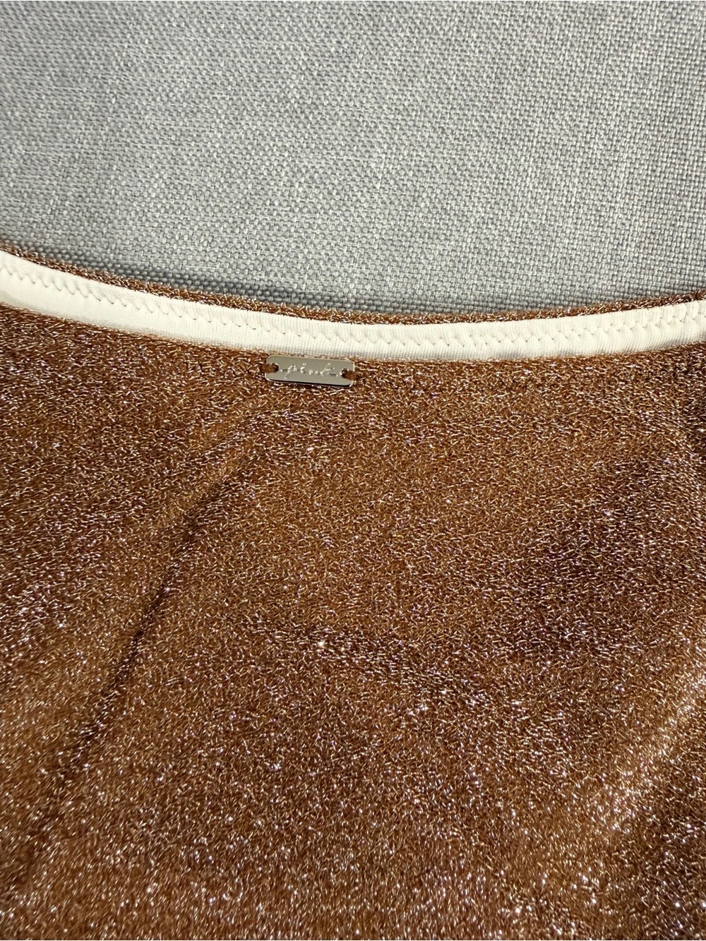 PINK Victoria’s Secret Bronze Glitter Bikini Bottoms Shimmer Swim NWT Small - Picture 7 of 12